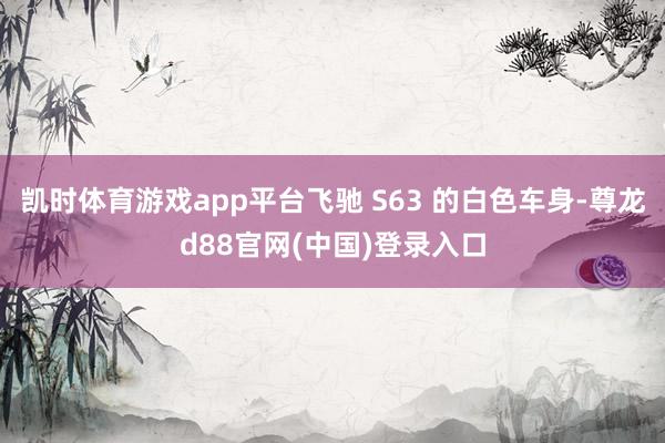 凯时体育游戏app平台飞驰 S63 的白色车身-尊龙d88官网(中国)登录入口